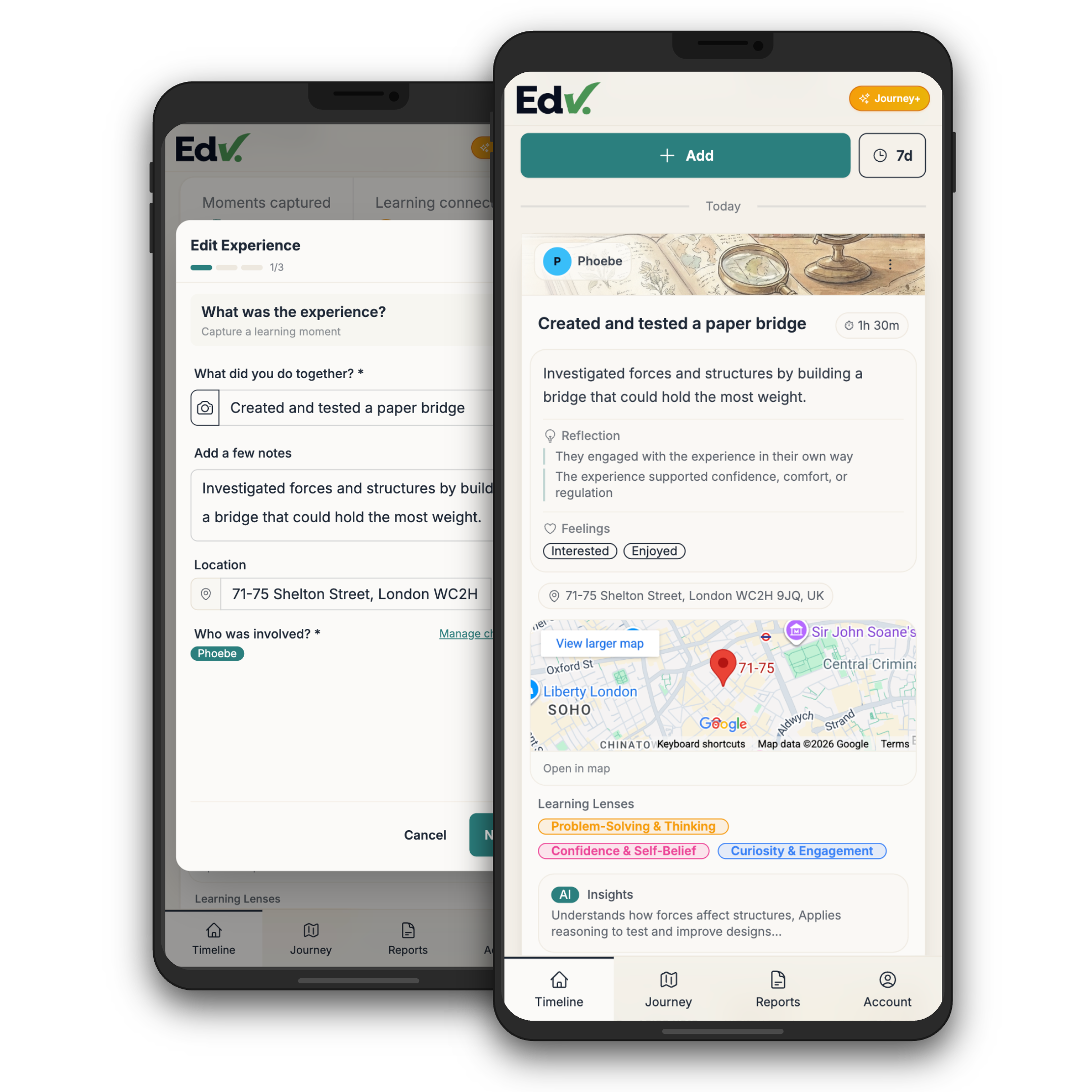Edvidence App Interface